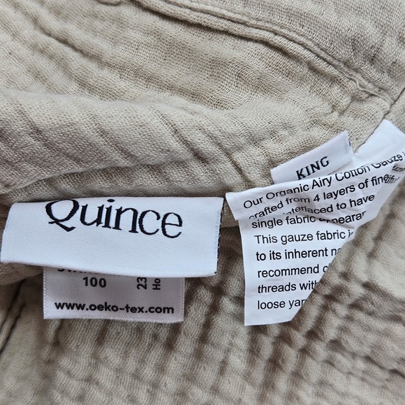 NWT QUINCE Organic Airy Gauze Duvet Cover Set King/Cal King Dune 4644 - Picture 10 of 13